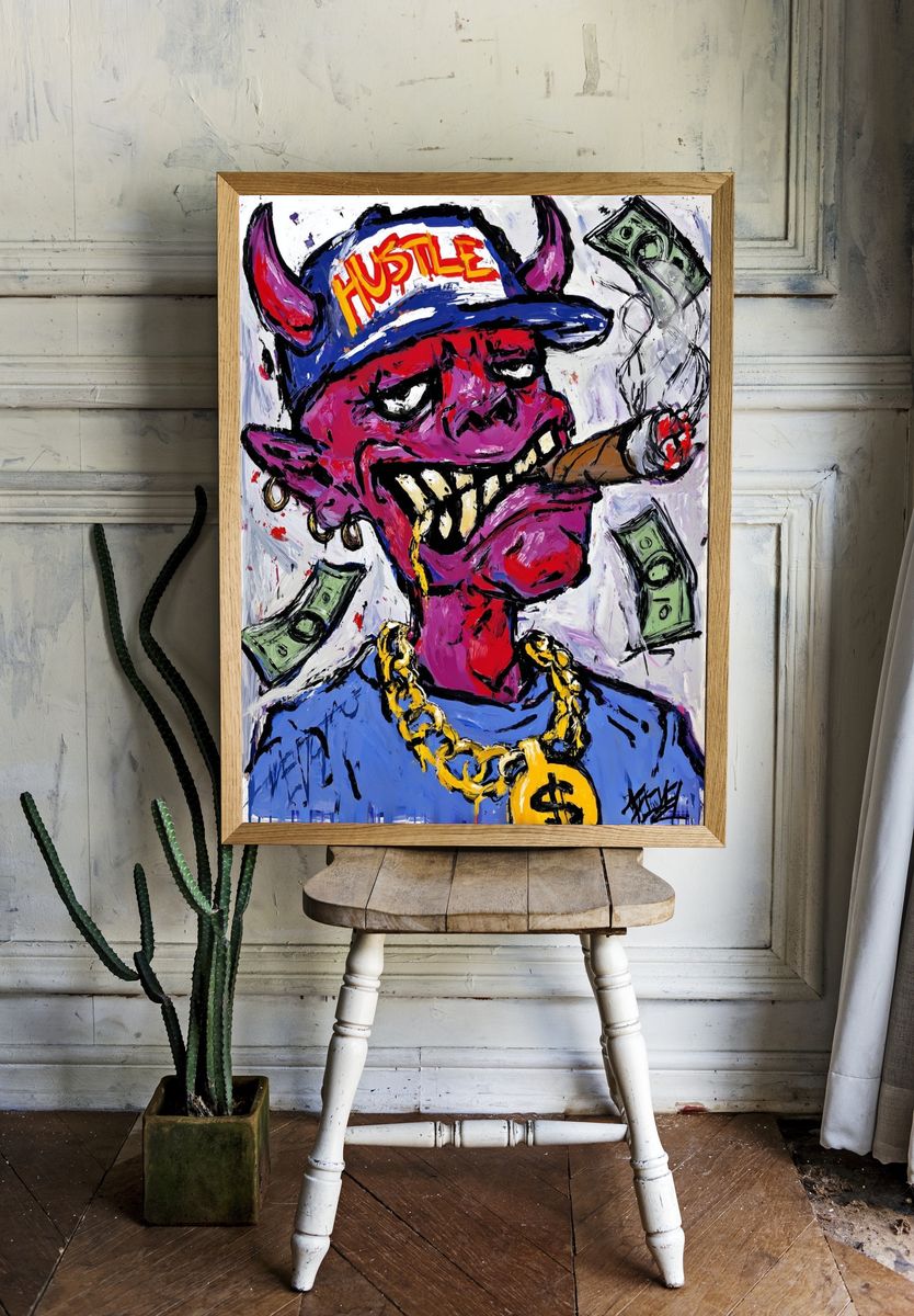 Hustle Demon — Pop Art Print room preview