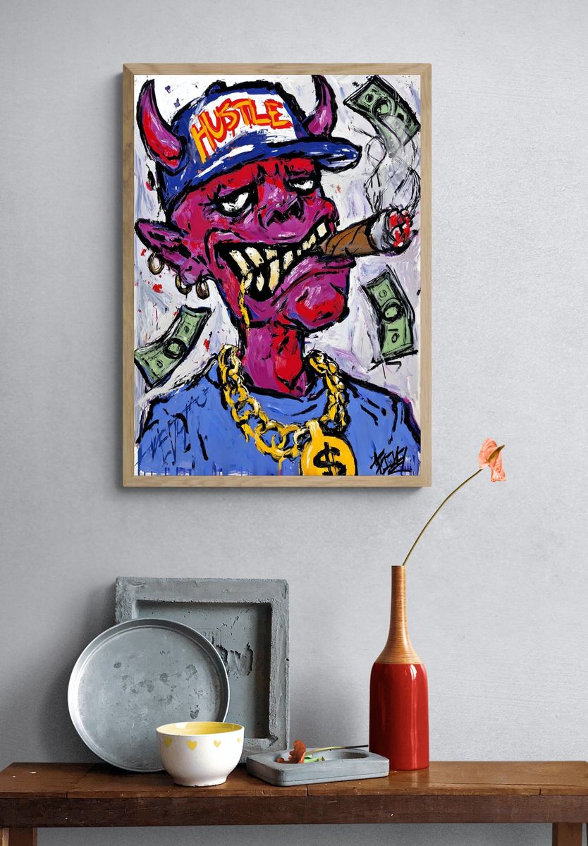 Hustle Demon — Pop Art Print. — room view 3