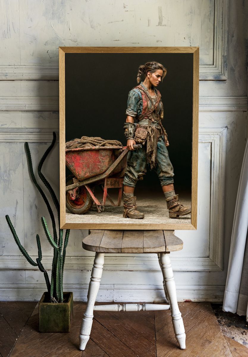 Post-Apocalyptic Worker Photography Poster. room preview