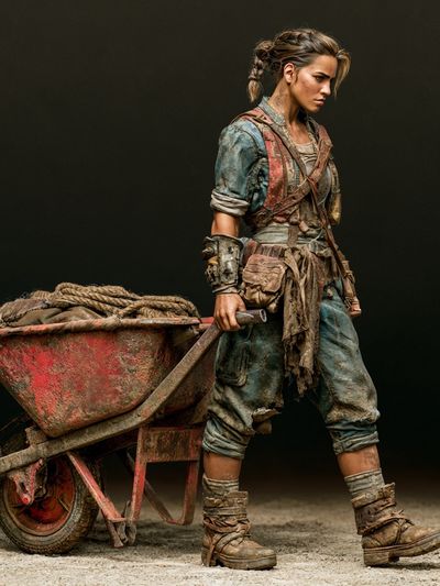 Post-Apocalyptic Worker Photography Poster.