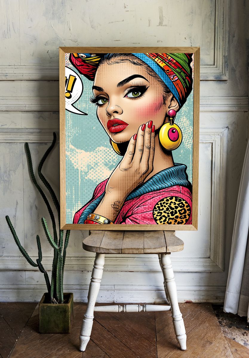 Pop Art Fashion Portrait Poster. room preview