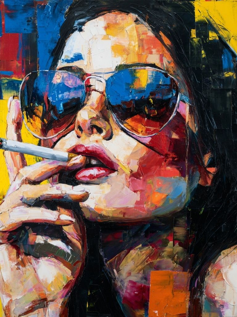 Bold Woman with Sunglasses — Pop Art Print. poster — fine-art art