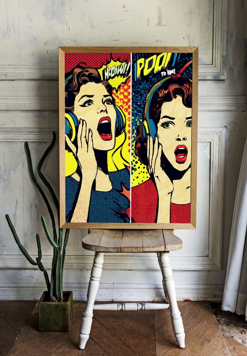 Pop Art Comic Woman Poster room preview