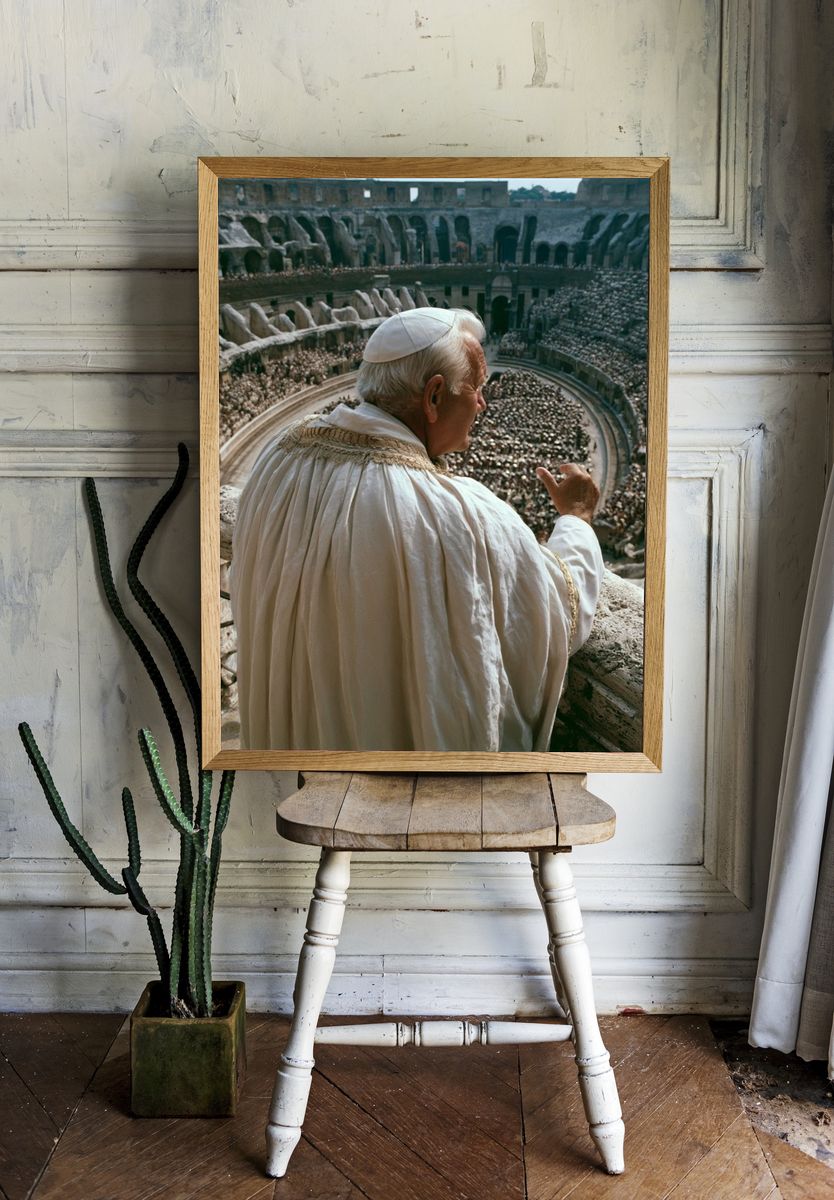Pope at the Colosseum Photography Poster. — room view 1