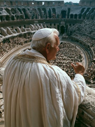 Pope at the Colosseum Photography Poster. poster