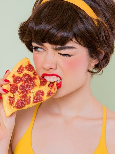 Pop Art Pizza Portrait Poster. poster