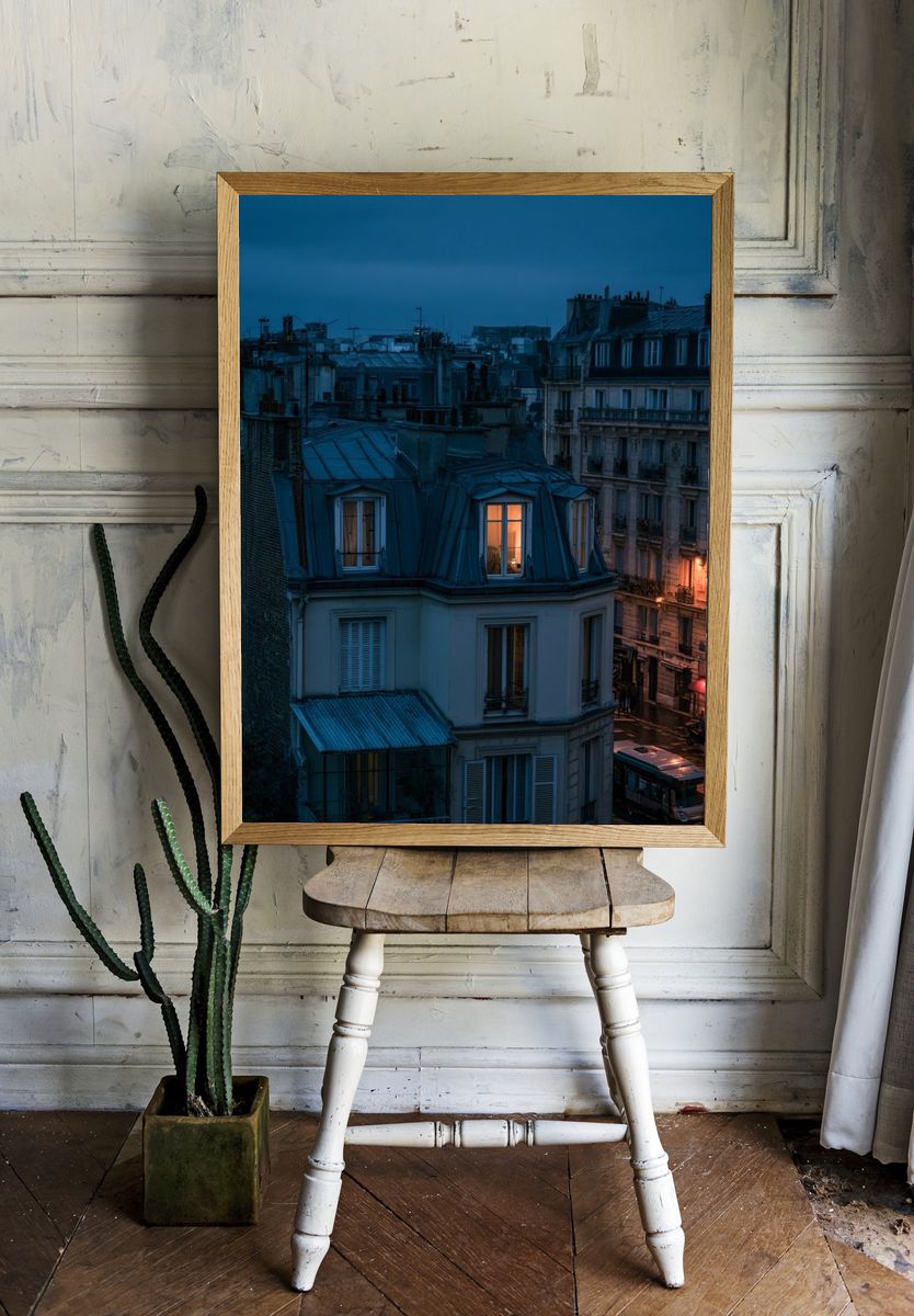 Paris Rooftops at Dusk Poster. — room view 1