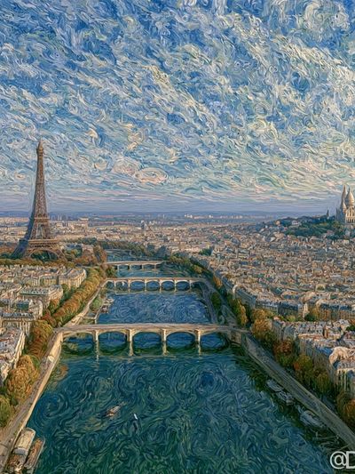 Paris Skyline Impressionist Poster. poster