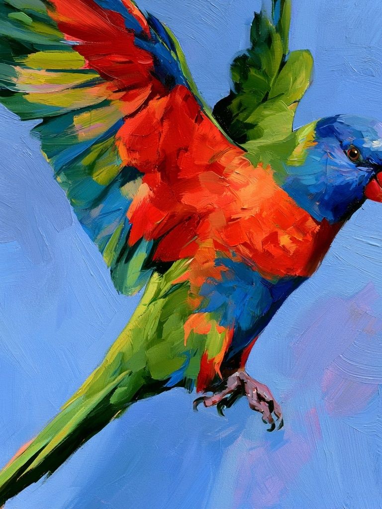 Colorful Parrot Painting Poster. poster detail
