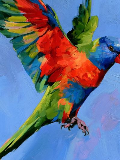 Colorful Parrot Painting Poster.
