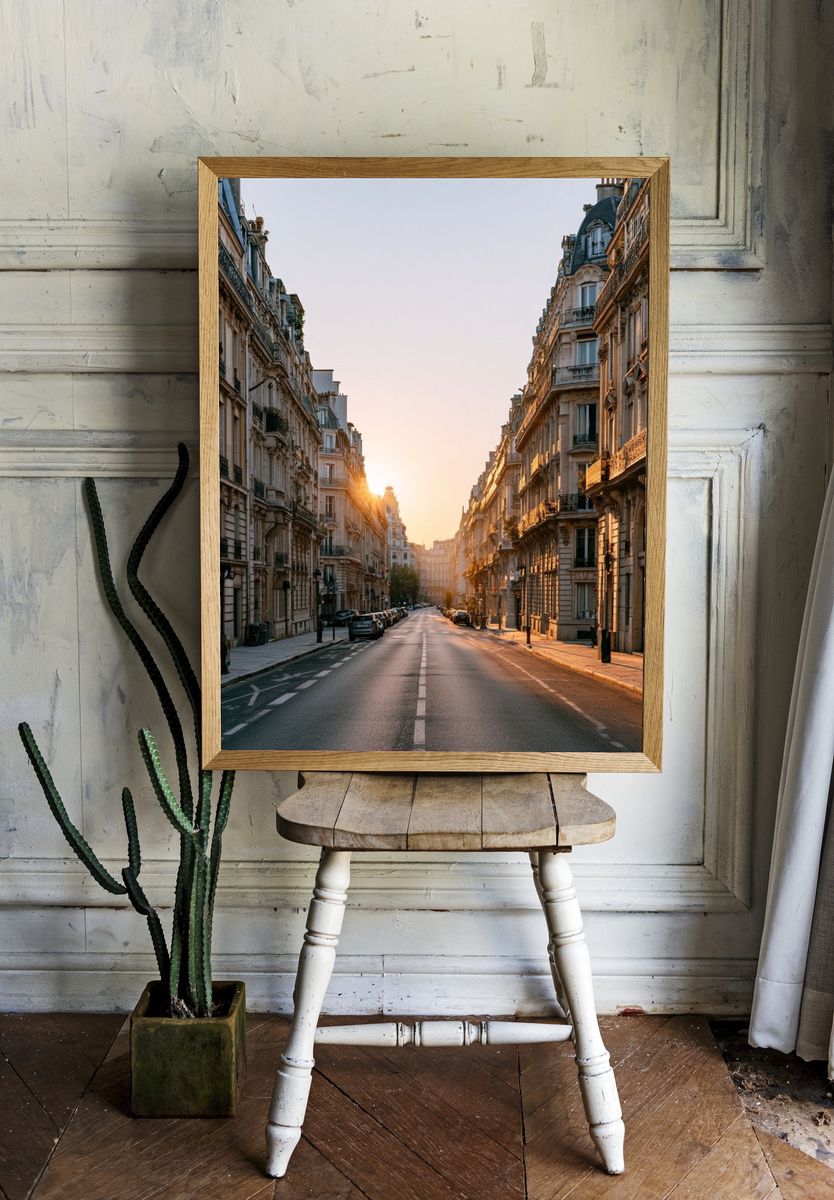 Paris Sunrise Street Photography Poster. room preview