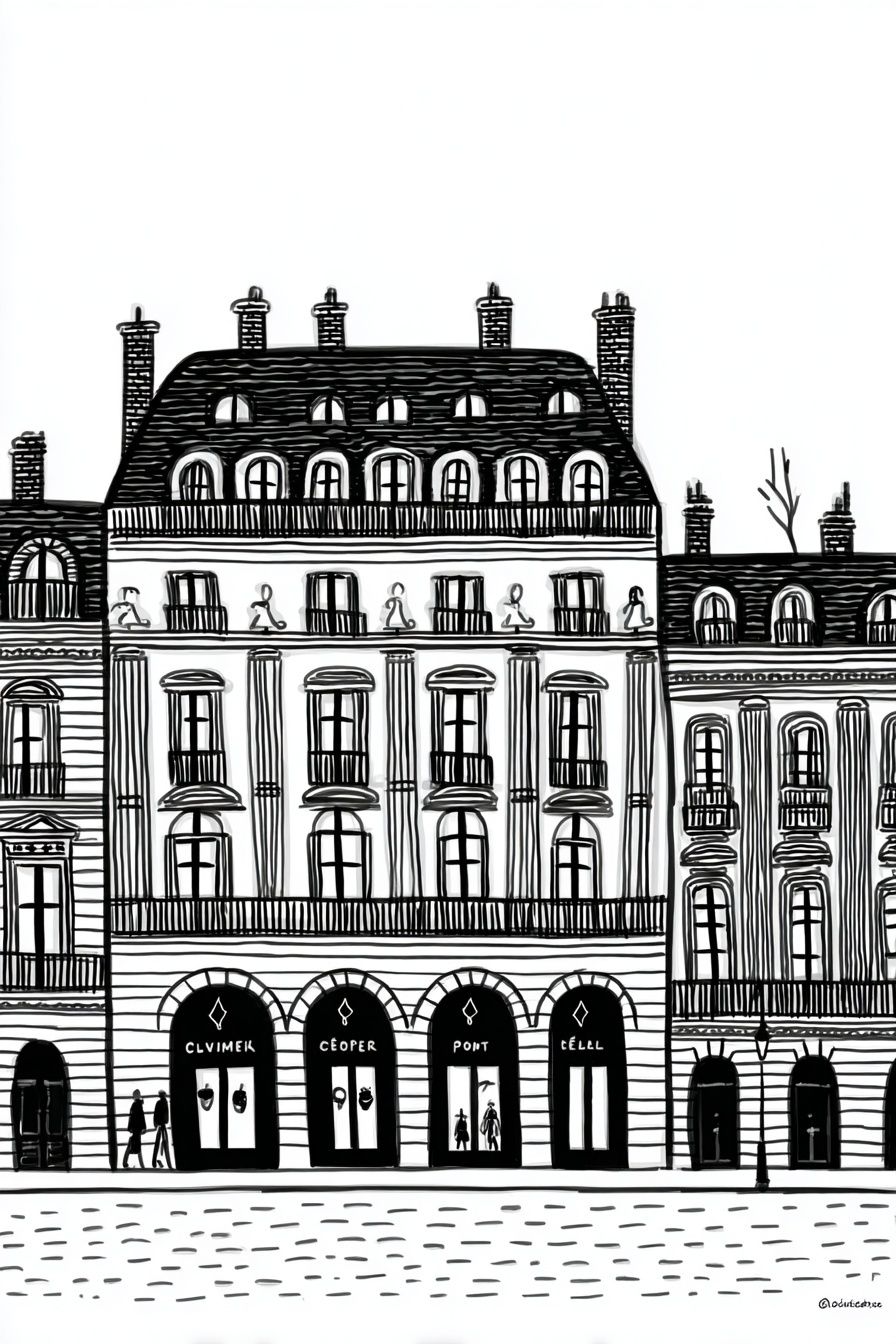 Parisian Architecture — Line Art Print.