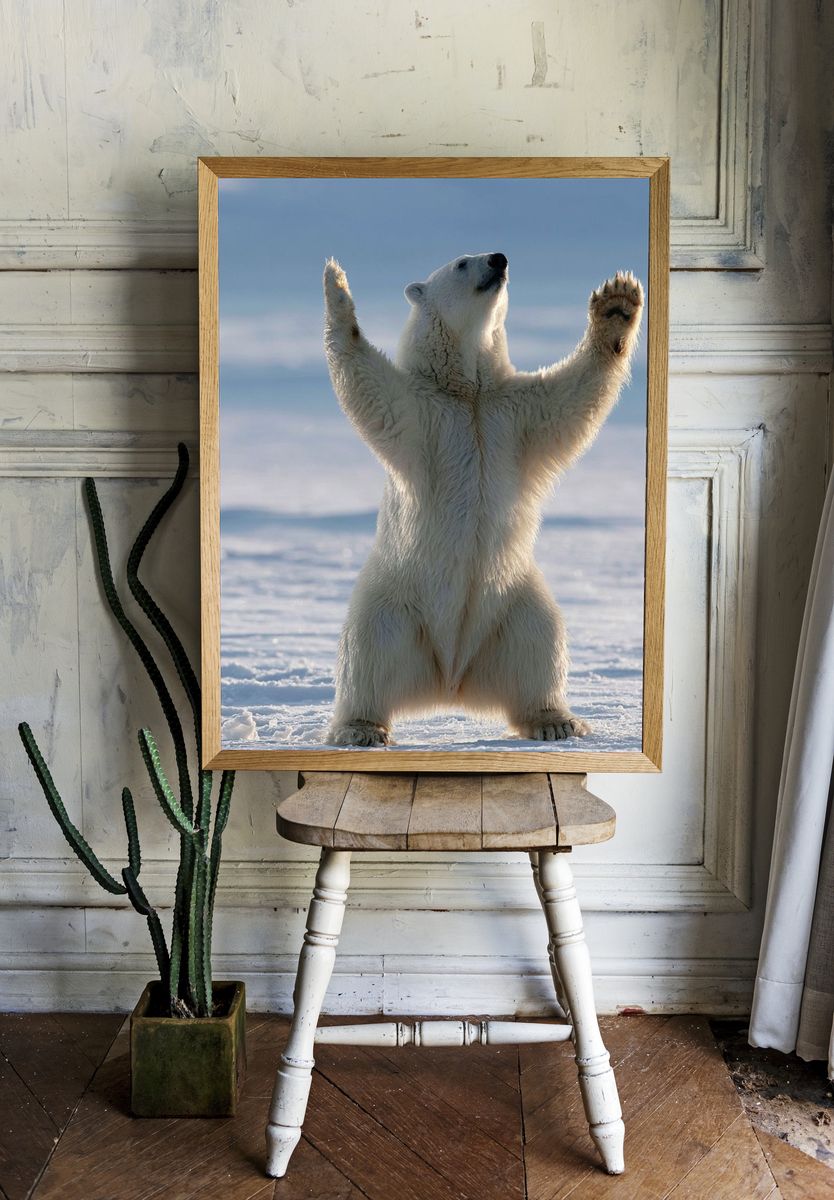 Polar Bear Standing Poster. — room view 1