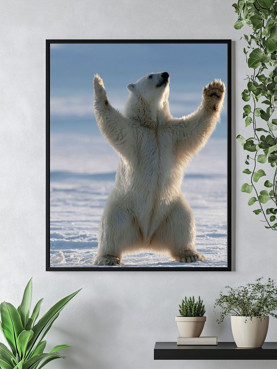 Polar Bear Standing Poster. — room view 4