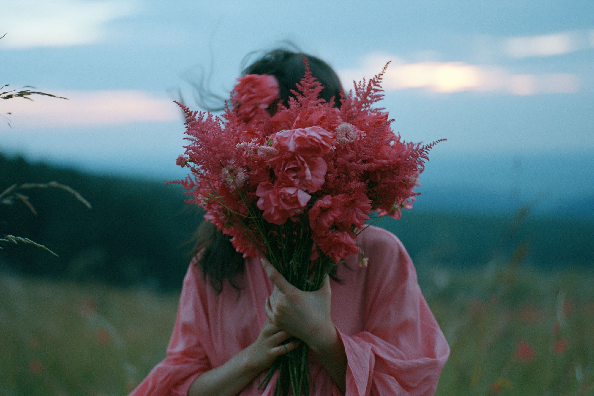 Pink Bouquet Portrait Photography Poster. poster — photography art