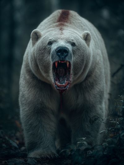 Fierce Polar Bear Photography Poster. poster