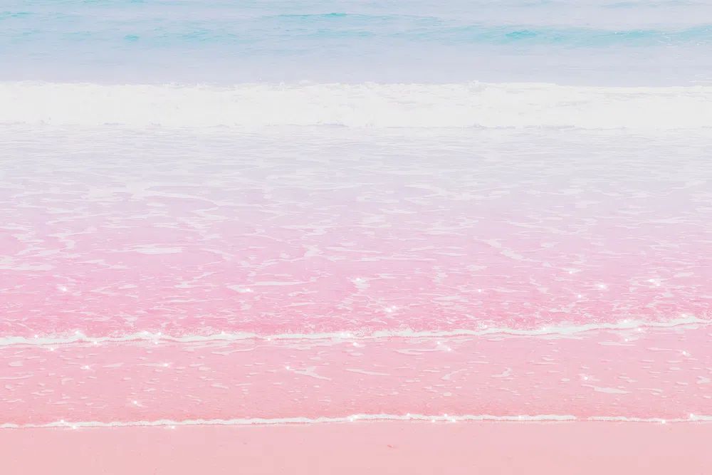 Sparkle ocean waves pastel image. poster detail