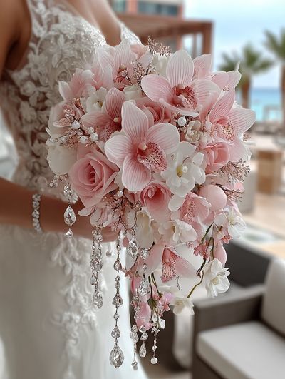 Pink Bridal Bouquet Photography Poster.