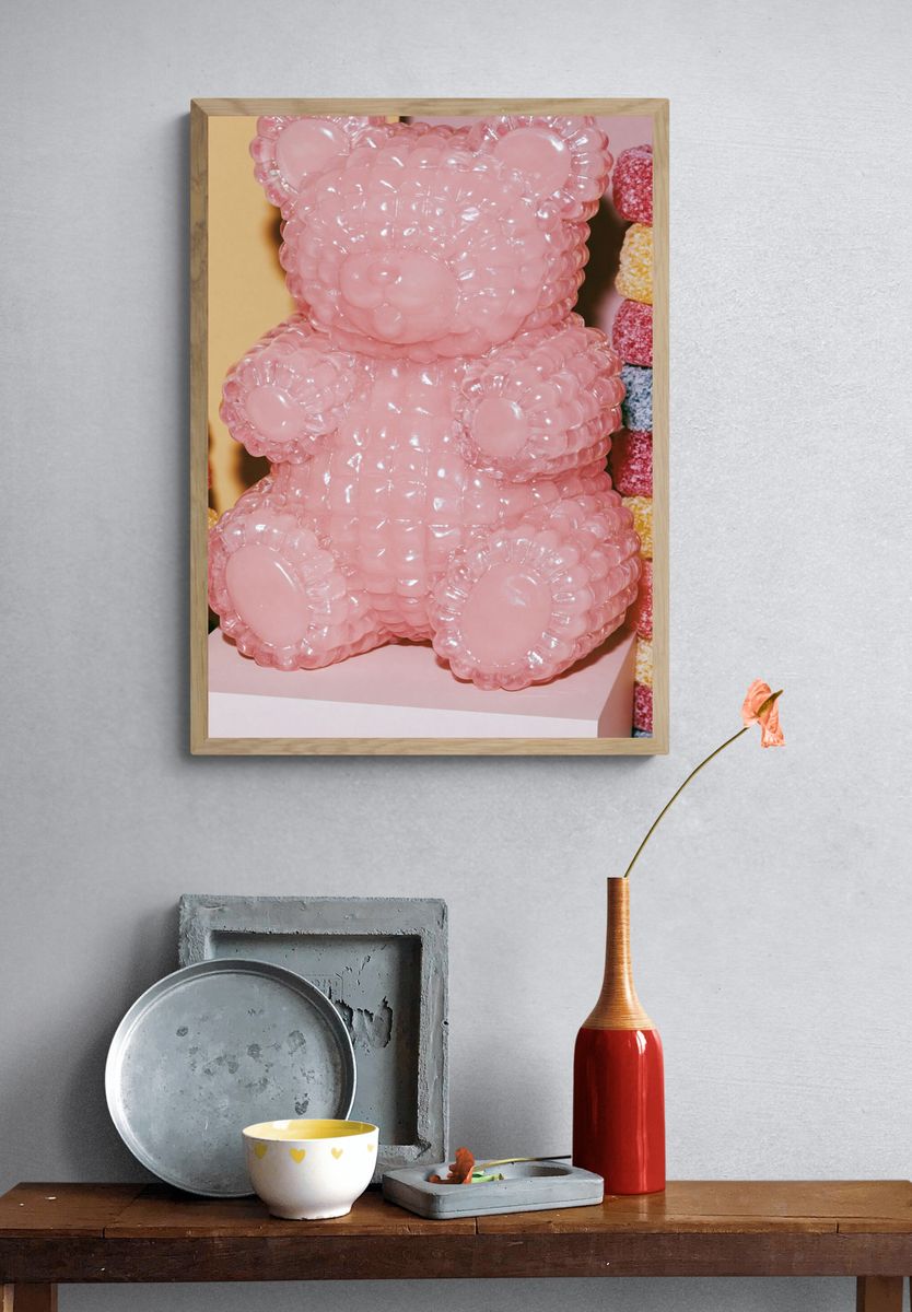 Pink Gummy Bear Photography Poster. — room view 3