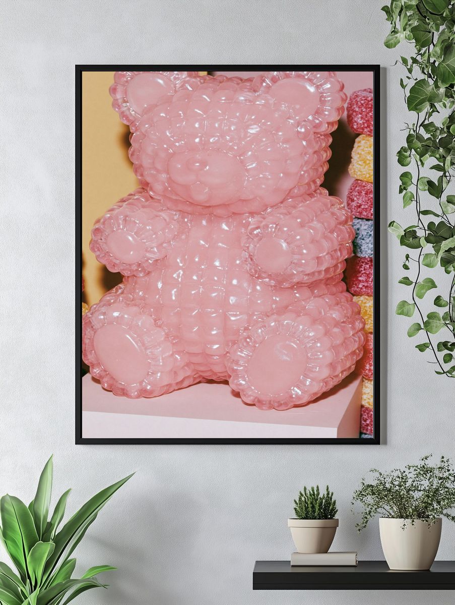 Pink Gummy Bear Photography Poster. — room view 4