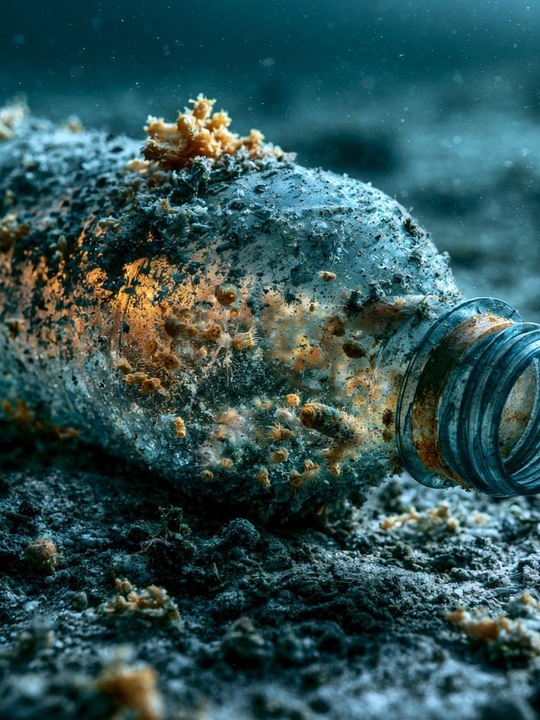 Plastic Bottle Underwater Photography Poster. poster detail