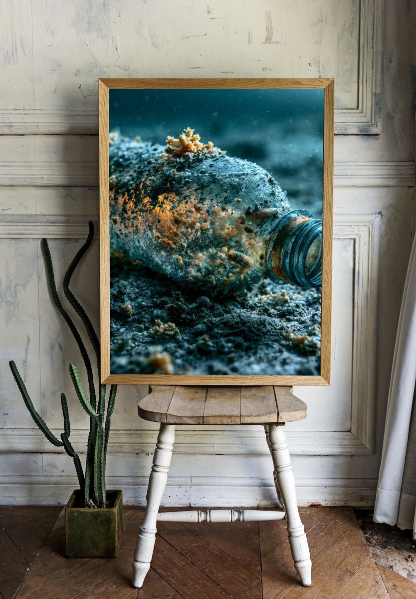 Plastic Bottle Underwater Photography Poster. room preview