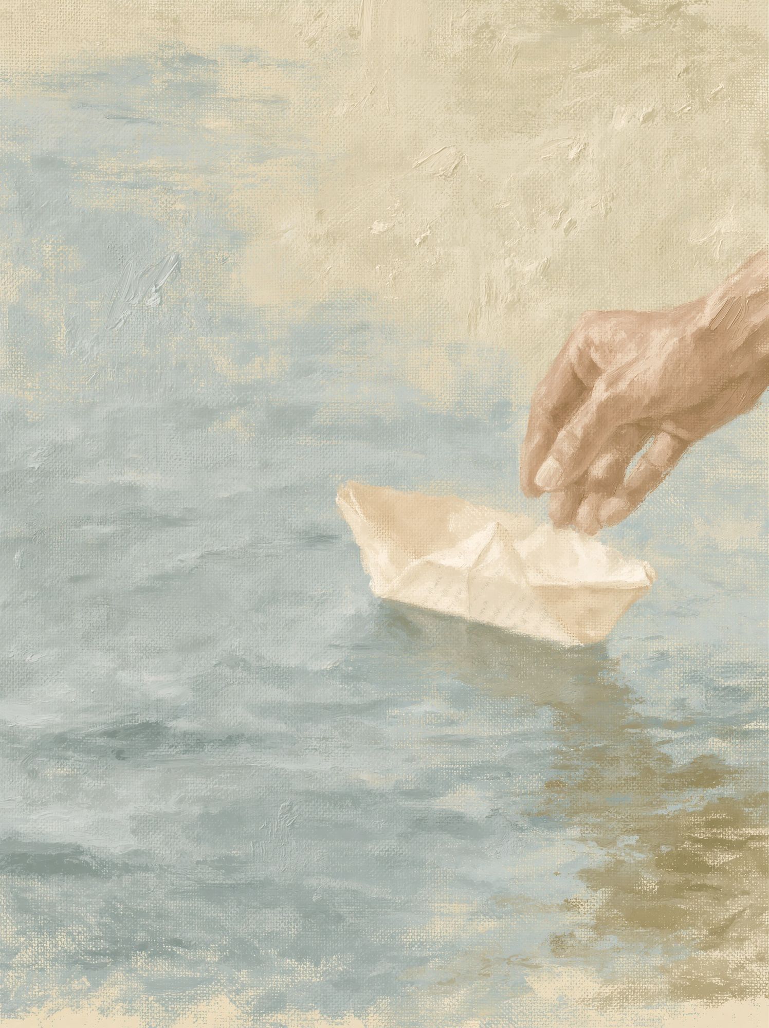 Paper Boat Dreamscape Print. poster — fine-art art