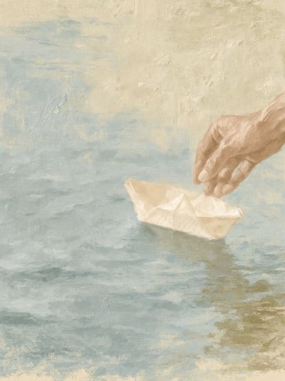 Paper Boat Dreamscape Print. poster