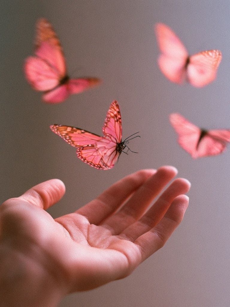 Pink Butterflies Photography Poster. poster detail