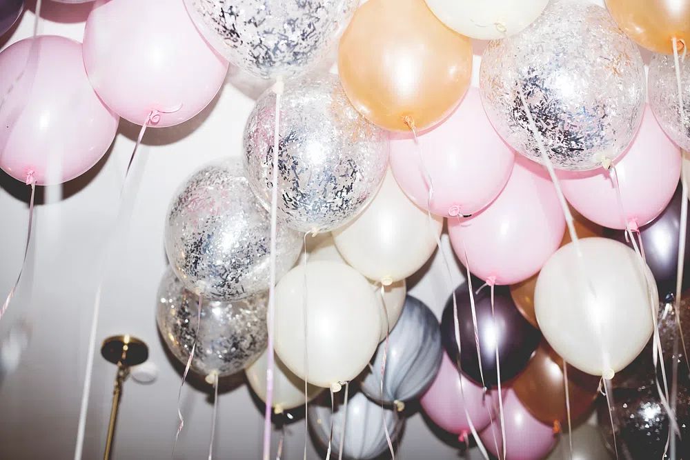 Colorful balloons in a party. poster — photography art