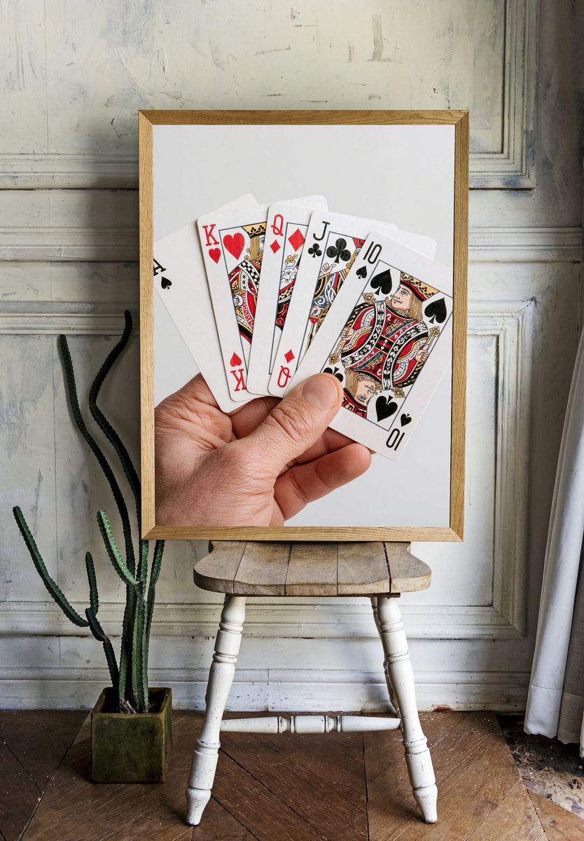 Playing Cards Hand Photography Poster. room preview
