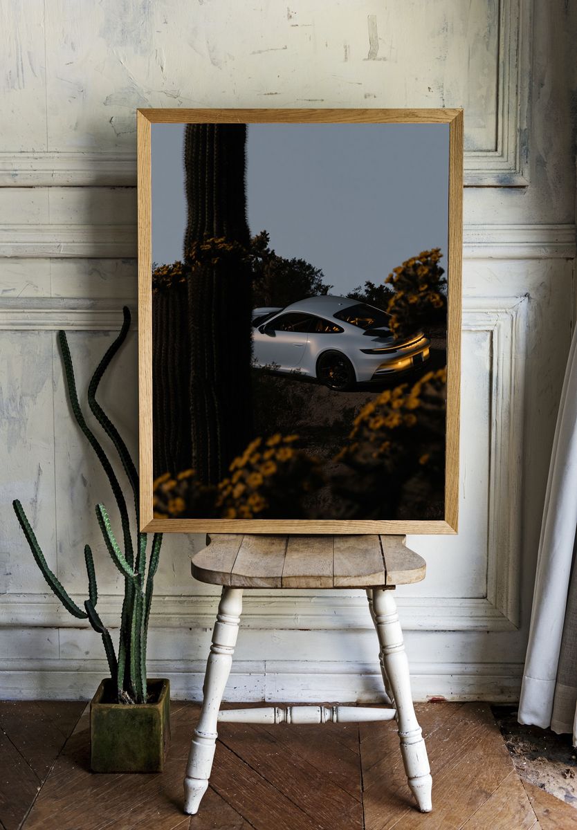 Desert Porsche 911 GT3 Photography Poster. — room view 1