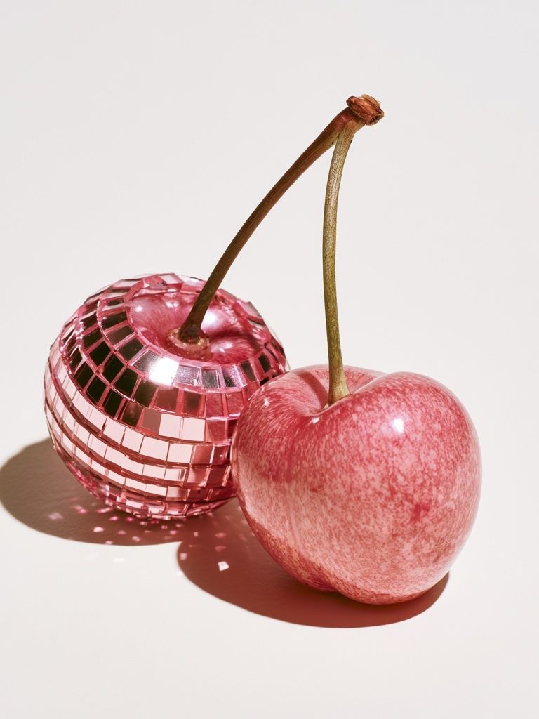 Pink Cherry Still Life Photography Poster. poster detail