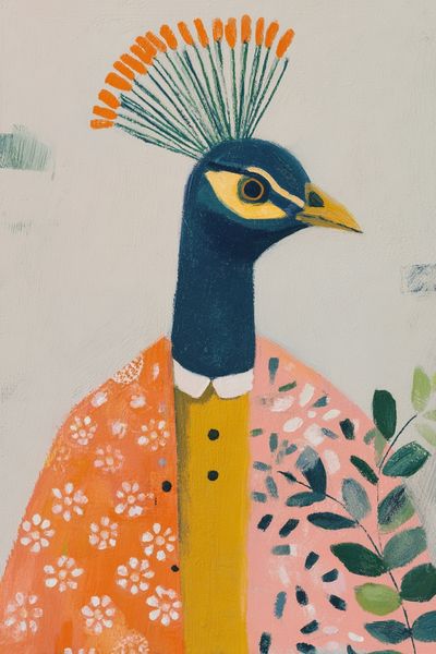 Decorative Peacock Illustration Poster. poster print