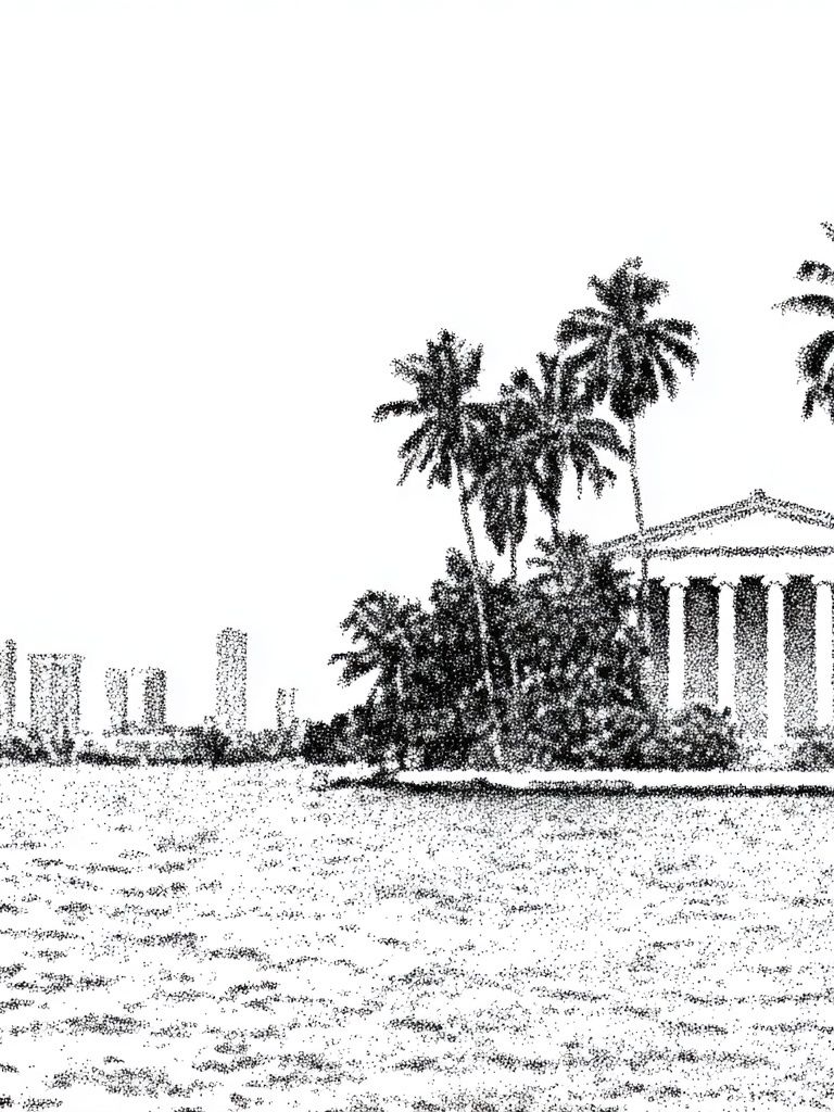 Palm Coastline Sketch Poster. poster — photography art