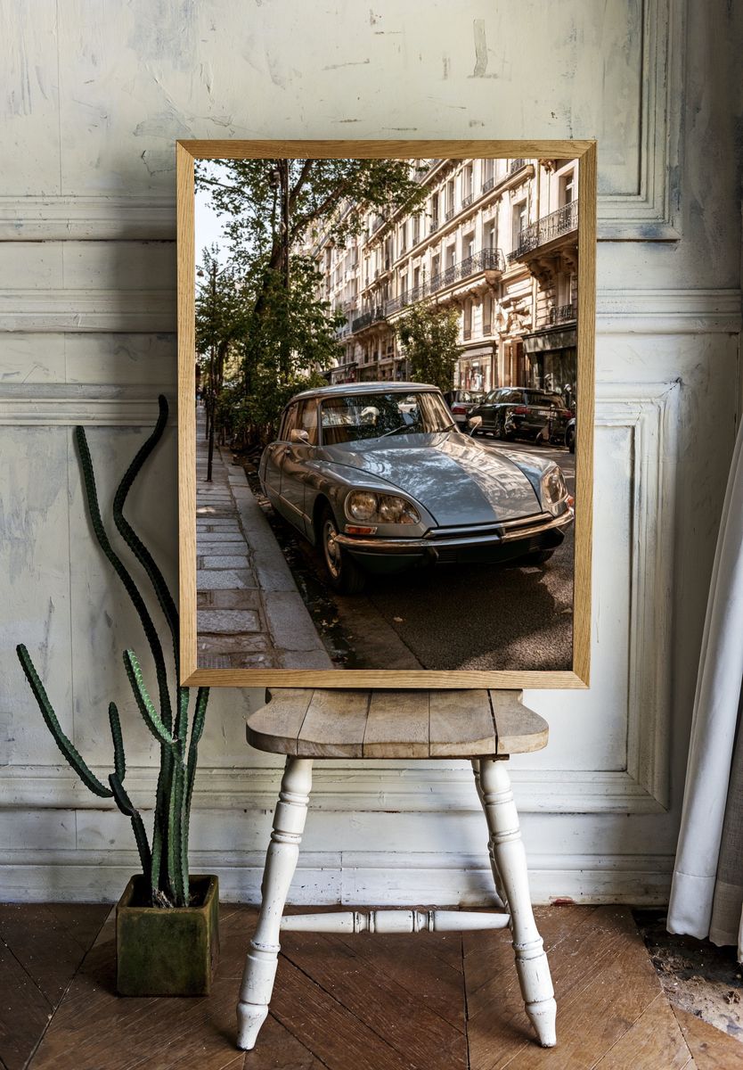 Paris Street Classic Car Poster. — room view 1