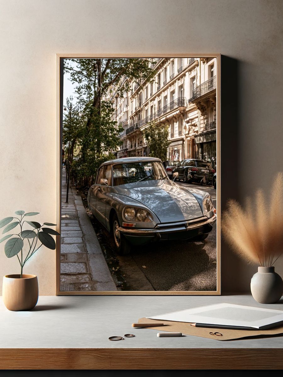 Paris Street Classic Car Poster. — room view 2