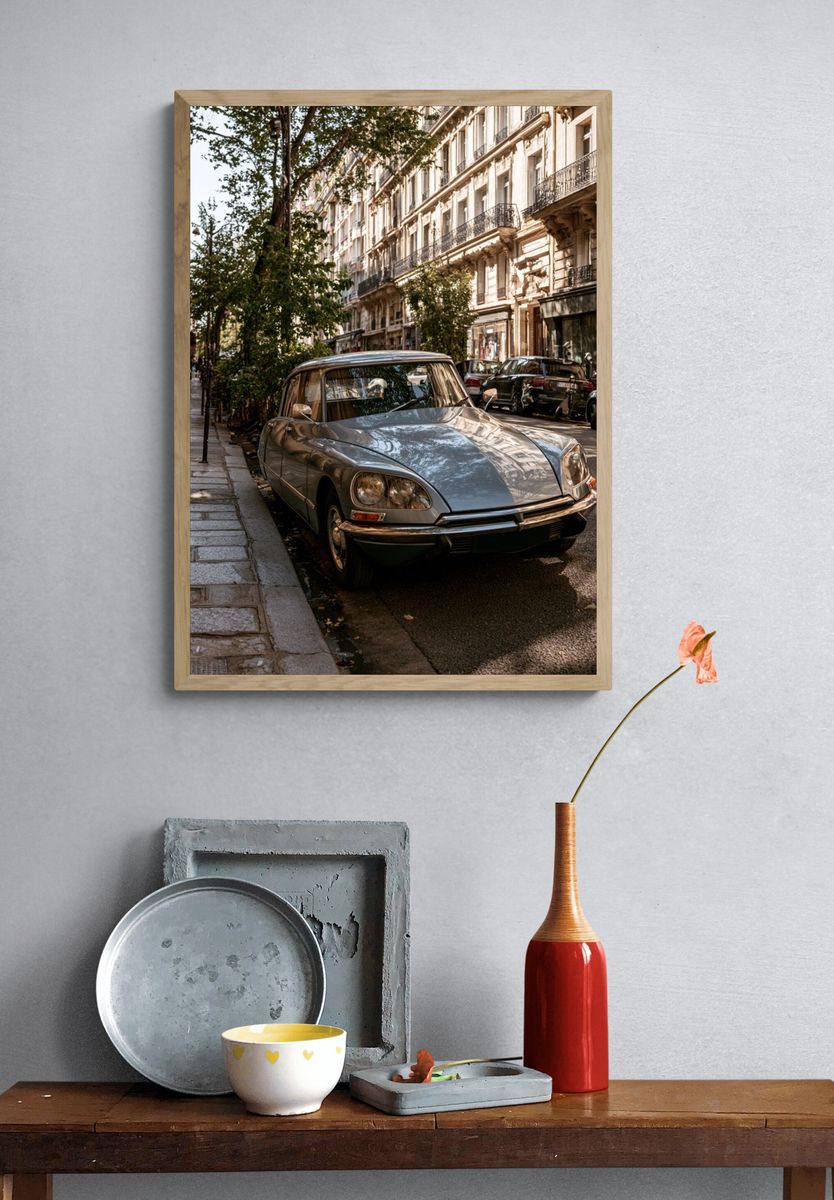 Paris Street Classic Car Poster. — room view 3