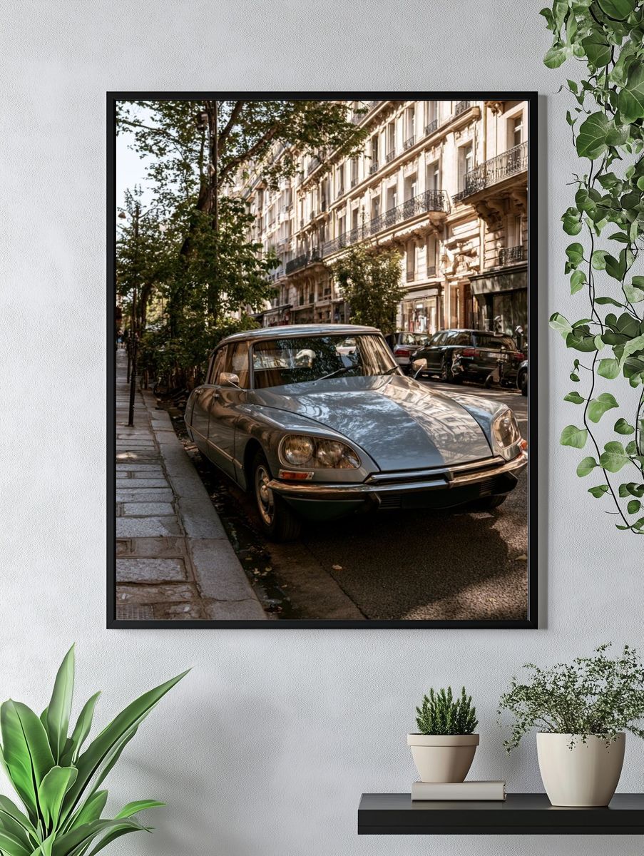 Paris Street Classic Car Poster. — room view 4