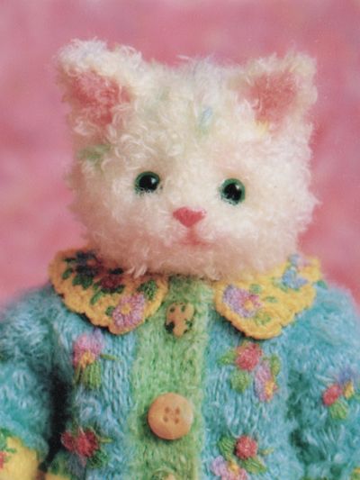 Pastel Teddy Cat Portrait Print.