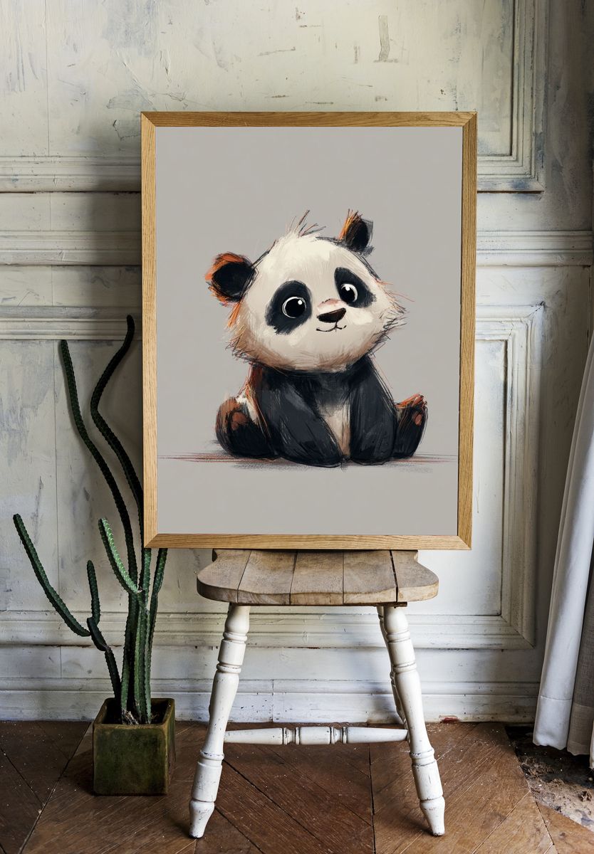 Cute Panda Digital-Art Poster room preview