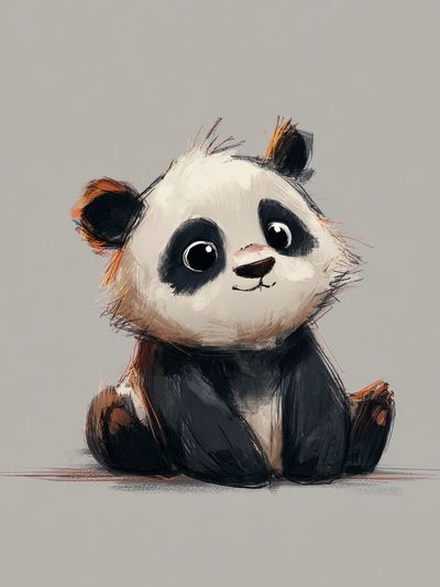 Cute Panda Digital-Art Poster. poster
