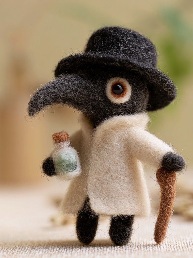 Felt Plague Doctor Portrait Poster. poster — photography art