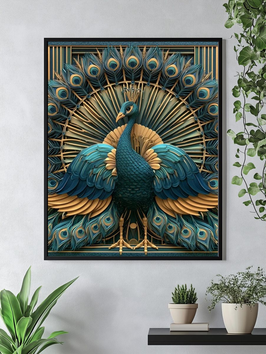 Peacock Art Deco Poster. — room view 4