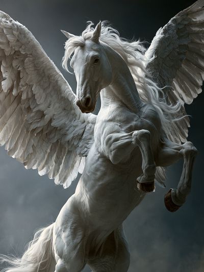 Winged White Pegasus Photography Poster. poster