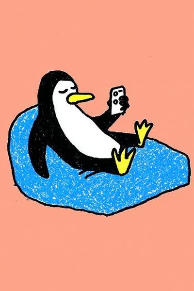 Chill Penguin — Cartoon Print. poster