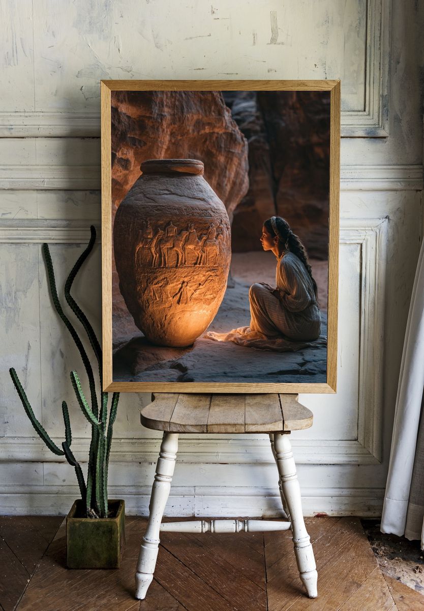 Petra Cave Pottery Photography Poster. — room view 1