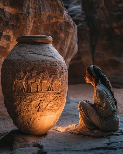 Petra Cave Pottery Photography Poster. poster