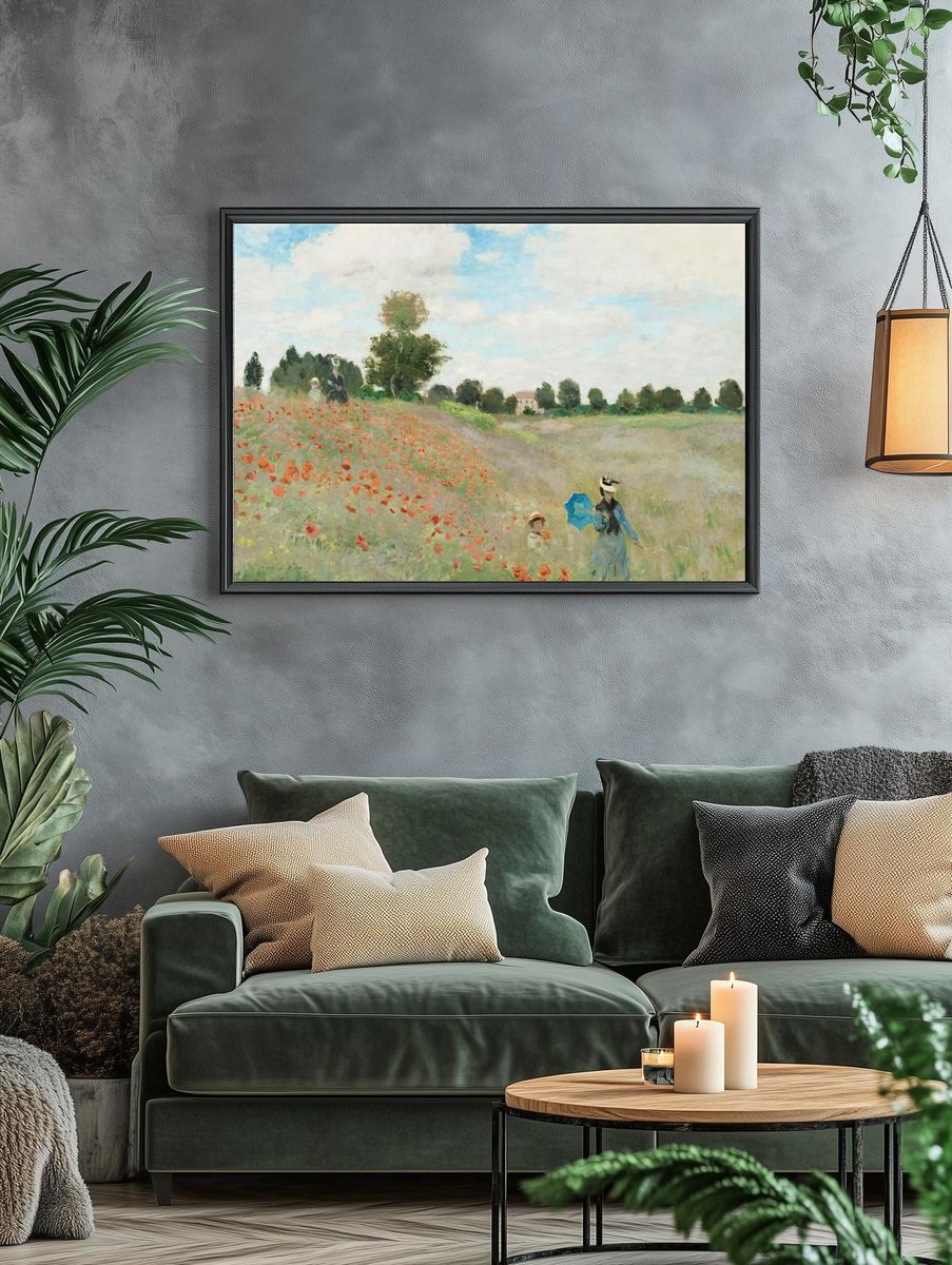 Poppy Field with Figures — Impressionist Print. — room view 4