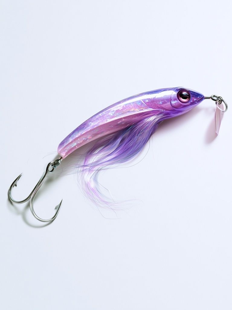 Purple Fishing Lure Photography Poster. poster detail